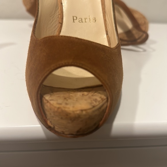 CHRISTIAN LOUBOUTIN SO PRIVATE CORK HEEL SLINGBACK - Picture 8 of 12